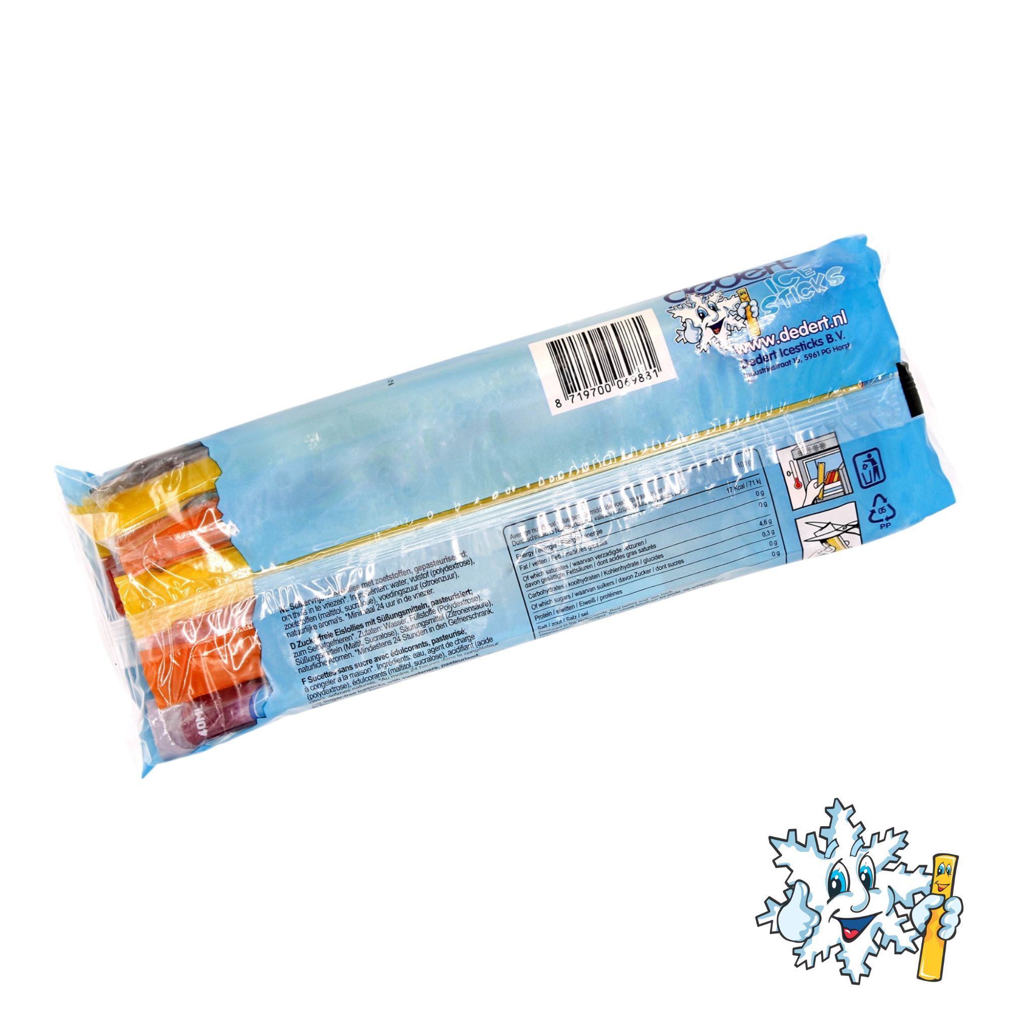 Wassereis_zukerfrei_rückseite Dedert Coolstick sugarfree 600ml