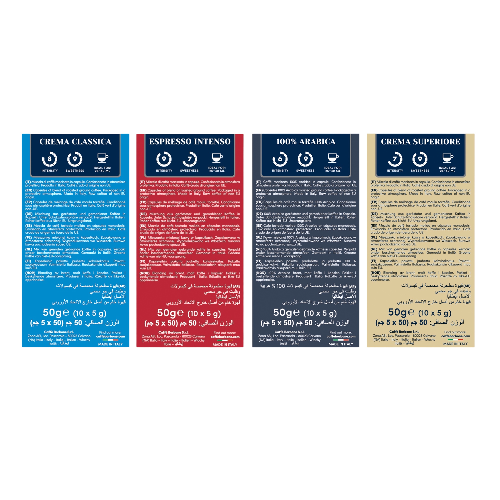 Caffè Borbone Probierset 40 Kapseln Nespresso® kompatibel Caffè Borbone Probierset 40 Kapseln Nespresso® kompatibel