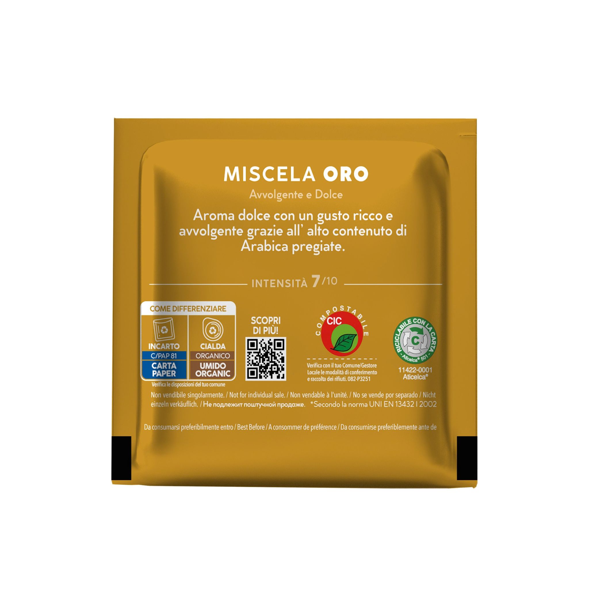 Caffè Borbone Kaffeepads Oro 50 E.S.E. Pads Caffè Borbone 4x50 kompostierbare Kaffee Pads