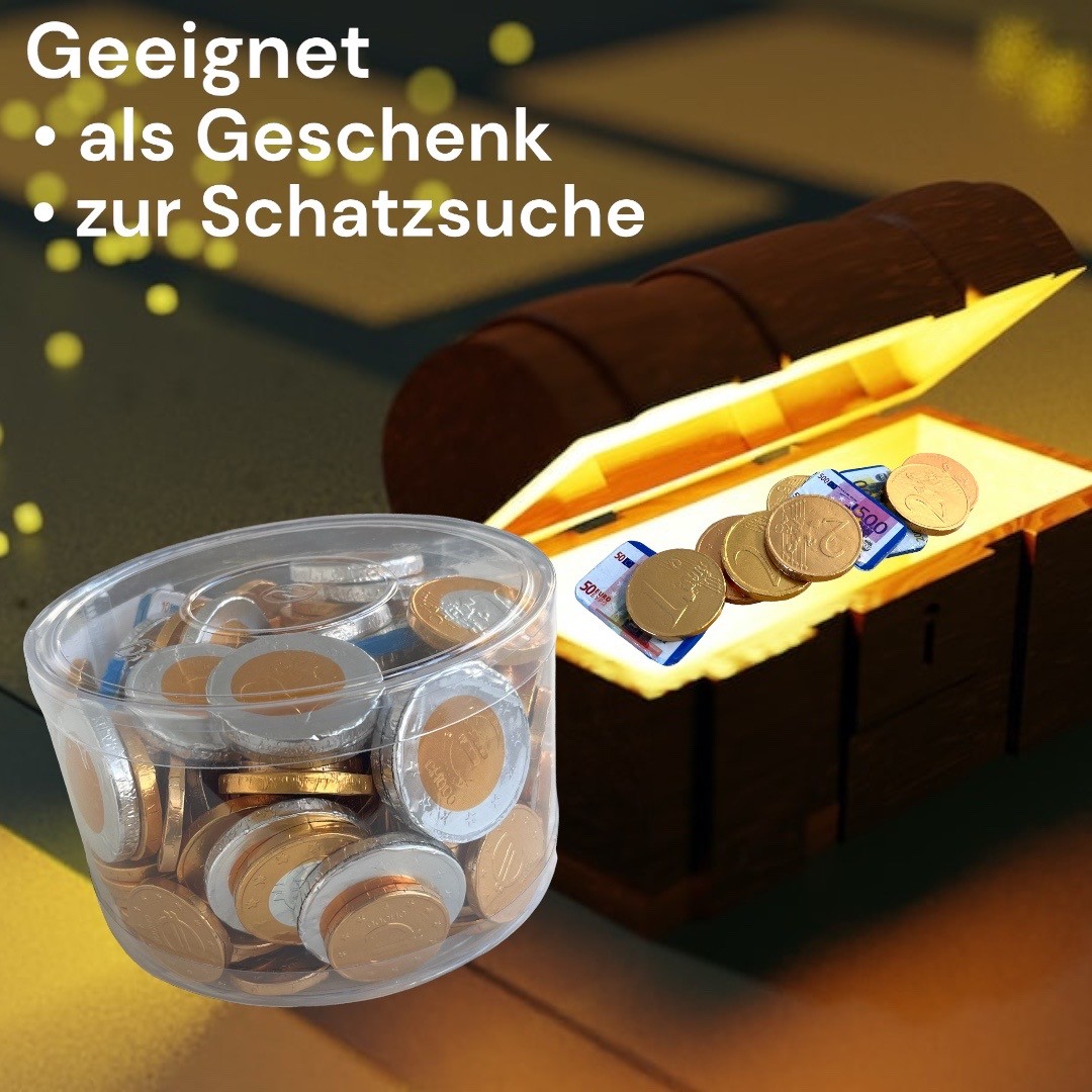 Schokoladen Geld Münzen & Scheine 1kg Dose