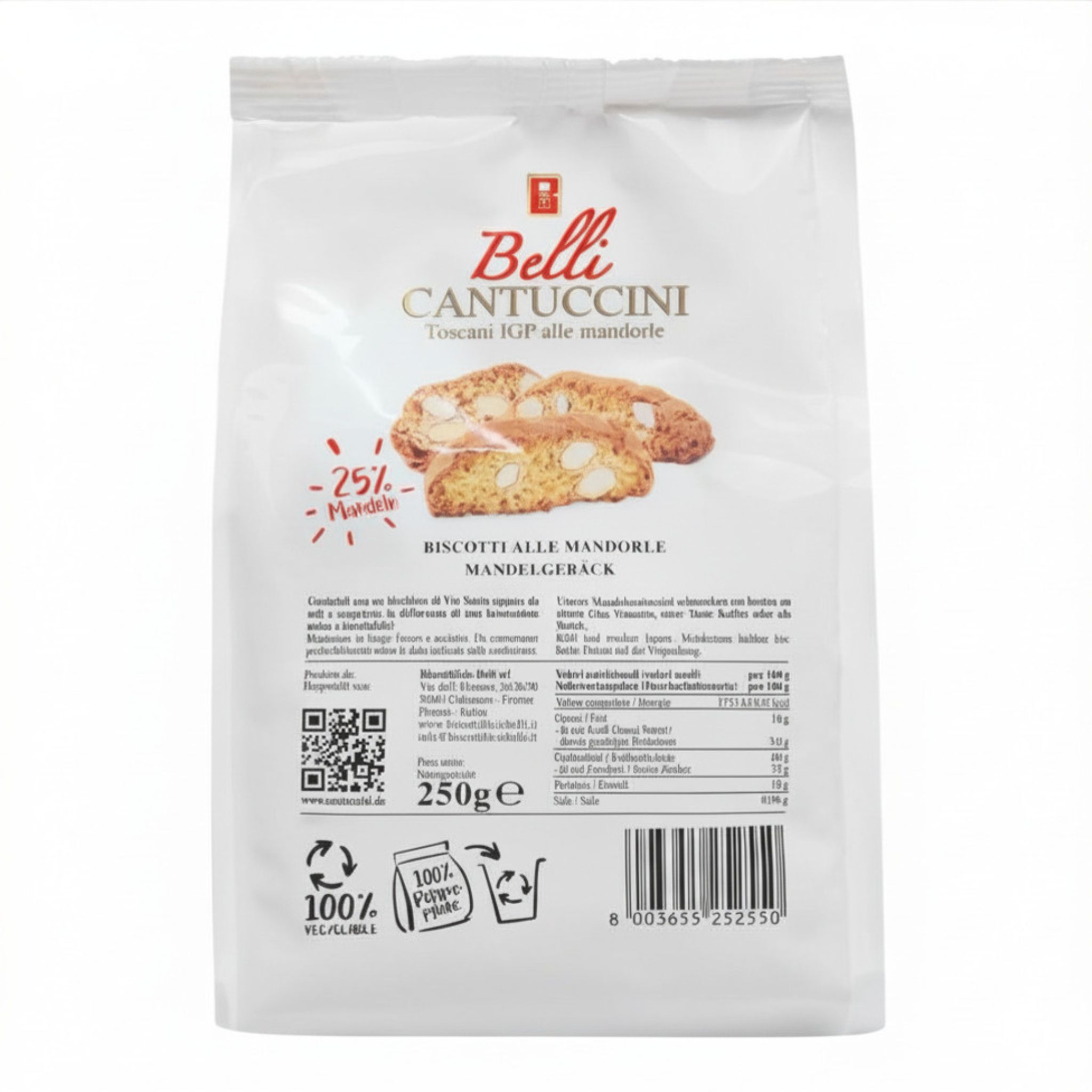 Belli Cantuccini alle Mandorle Toscani IGP 25% Mandeln 10x 250g