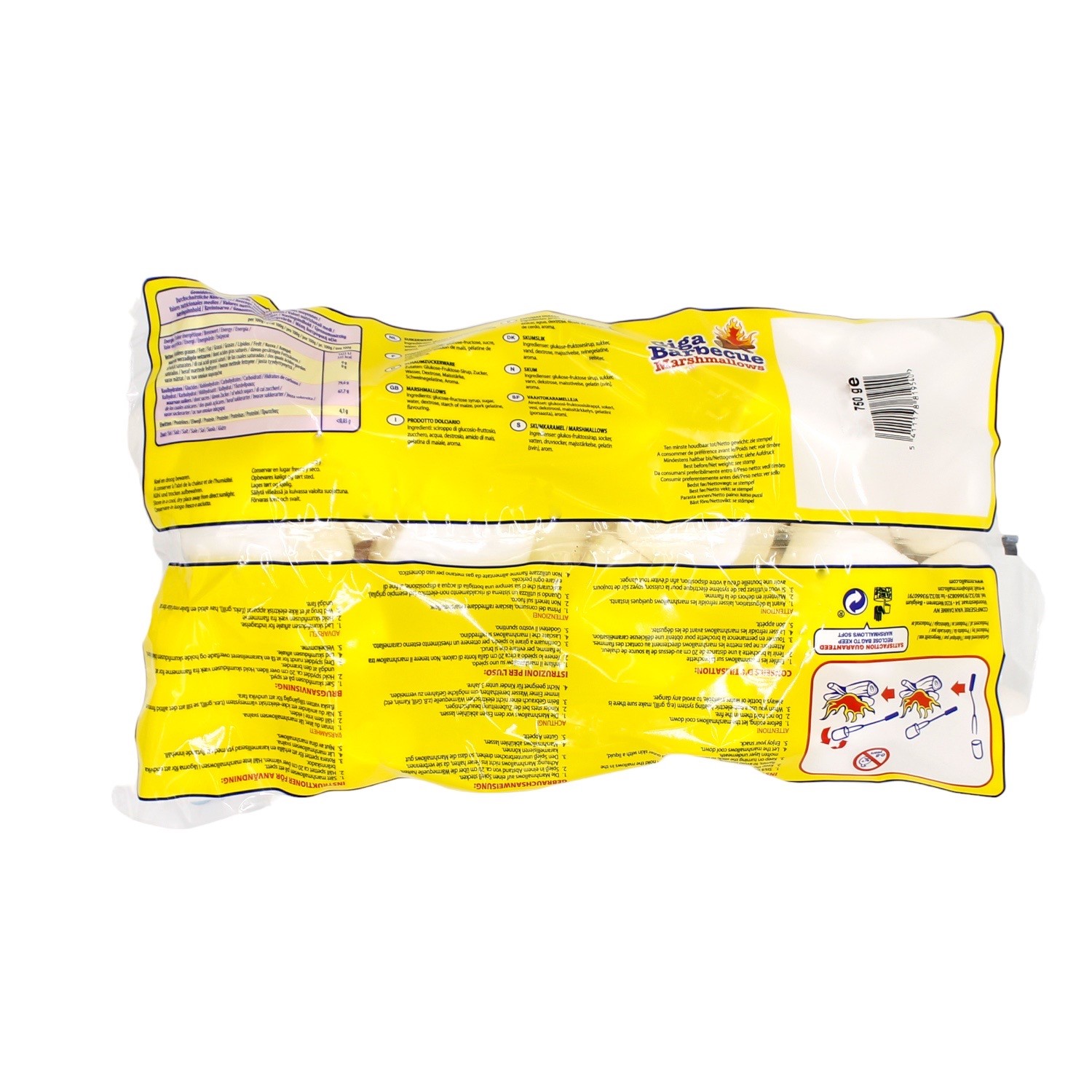 Mr. Mallo Giga Barbecue Marshmallows 750g Mr. Mallo Giga Barbecue Marshmallows 750g