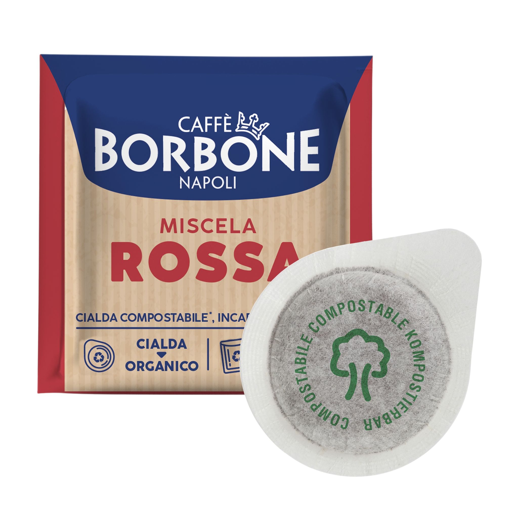 Caffè Borbone Kaffeepads Rossa 50 E.S.E. Pads Caffè Borbone 4x50 kompostierbare Kaffee Pads