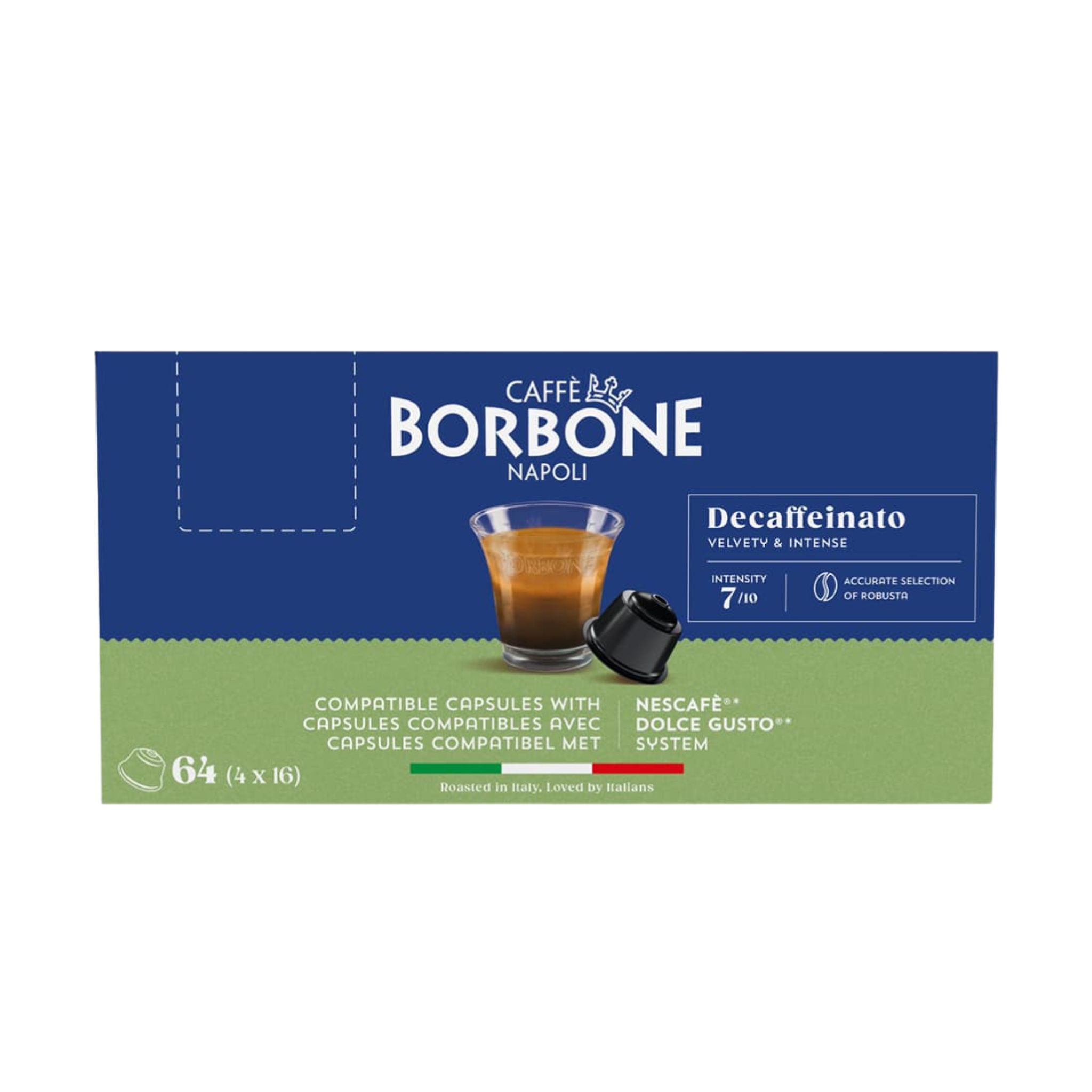 Caffè Borbone 64 Kapseln Dekoffiniert Kompatibel mit Nescafè®* Dolce Gusto®*