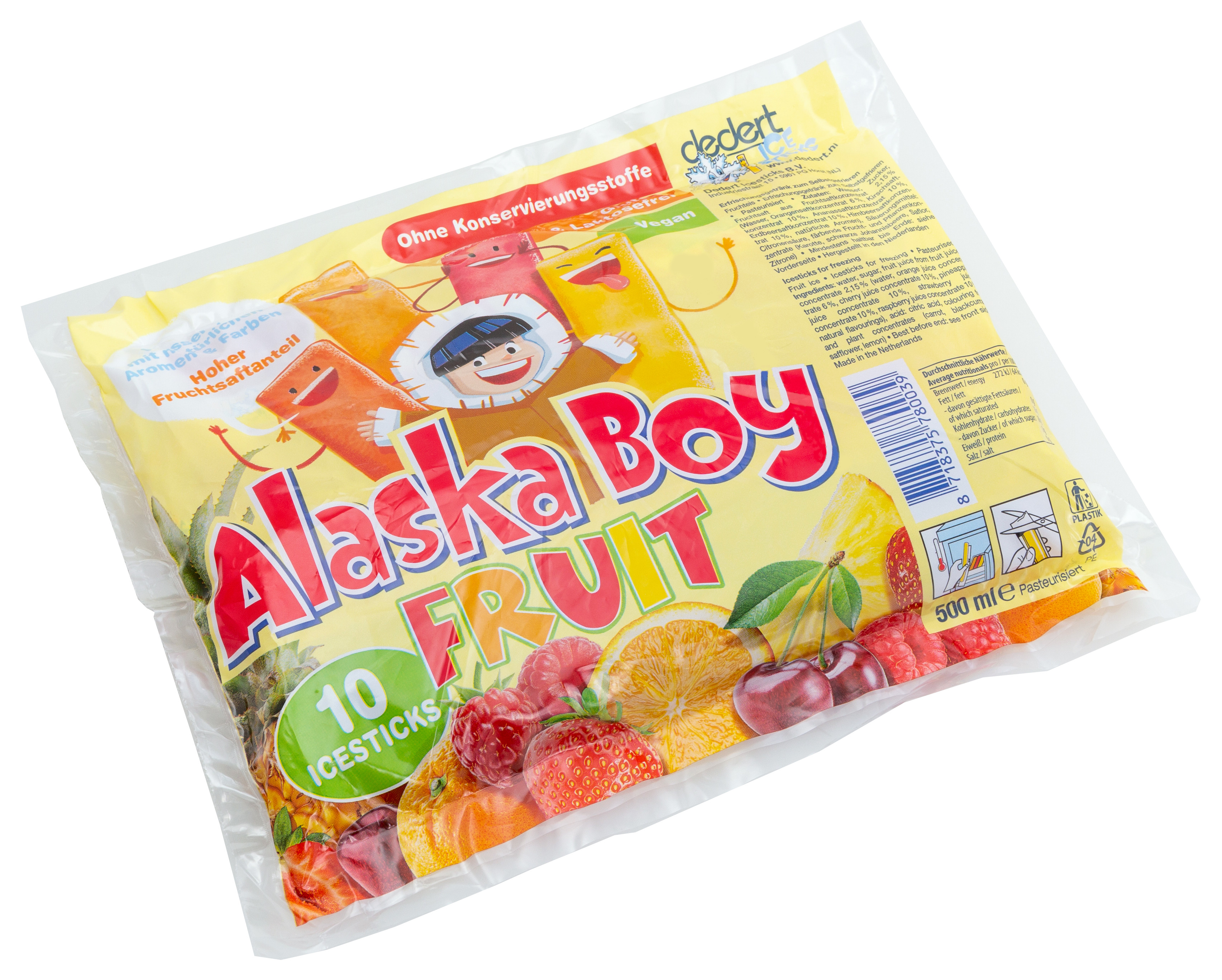 Dedert Alaska Boy Icesticks Fruit 500ml