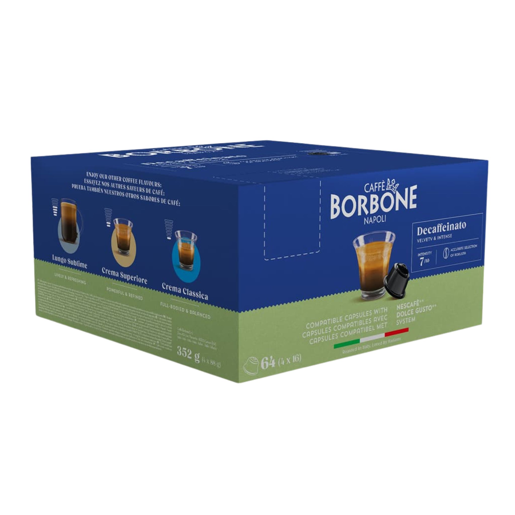 Caffè Borbone 64 Kapseln Dekoffiniert Kompatibel mit Nescafè®* Dolce Gusto®*