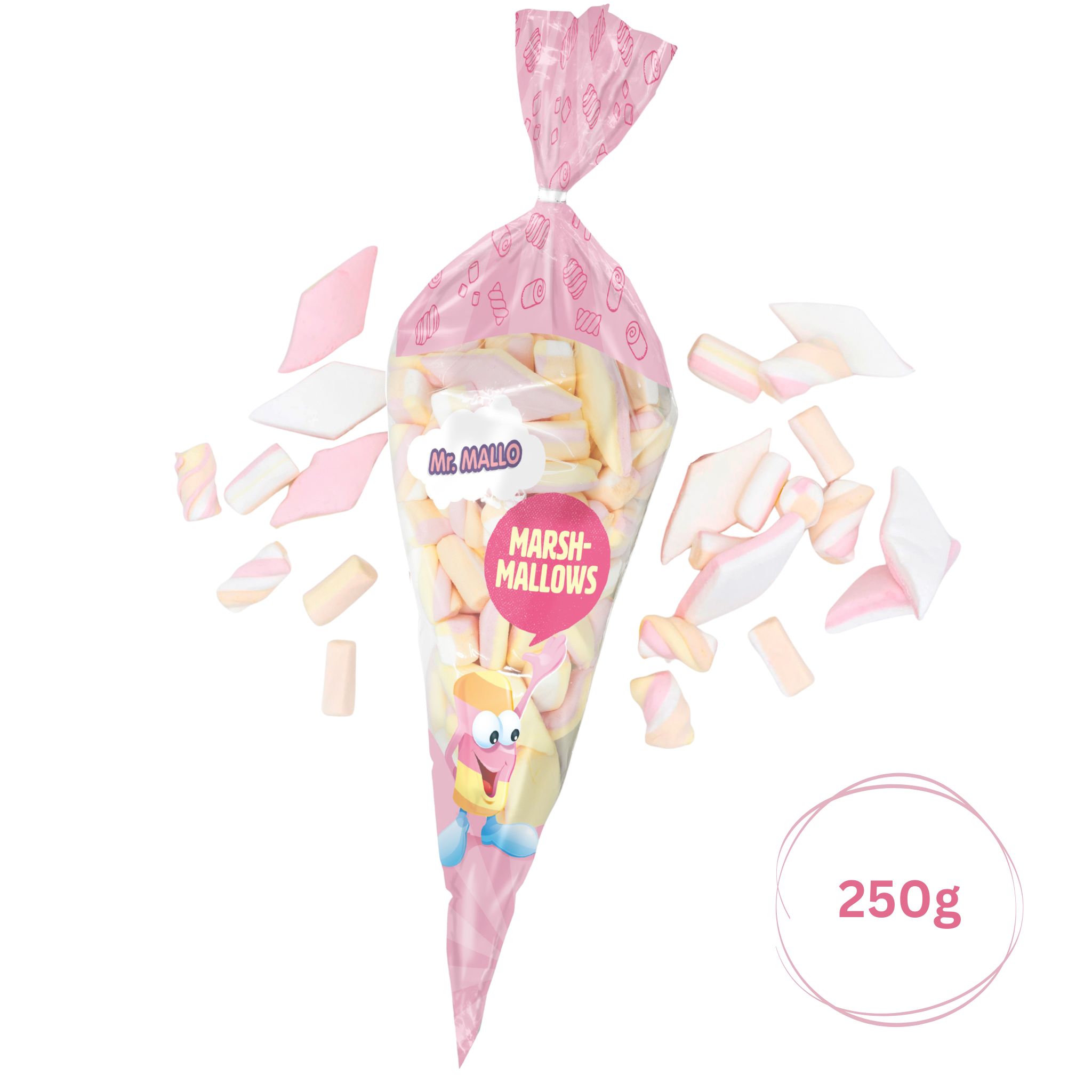 Mr. Mallo Marshmallows Spitzbeutel bunt 250g