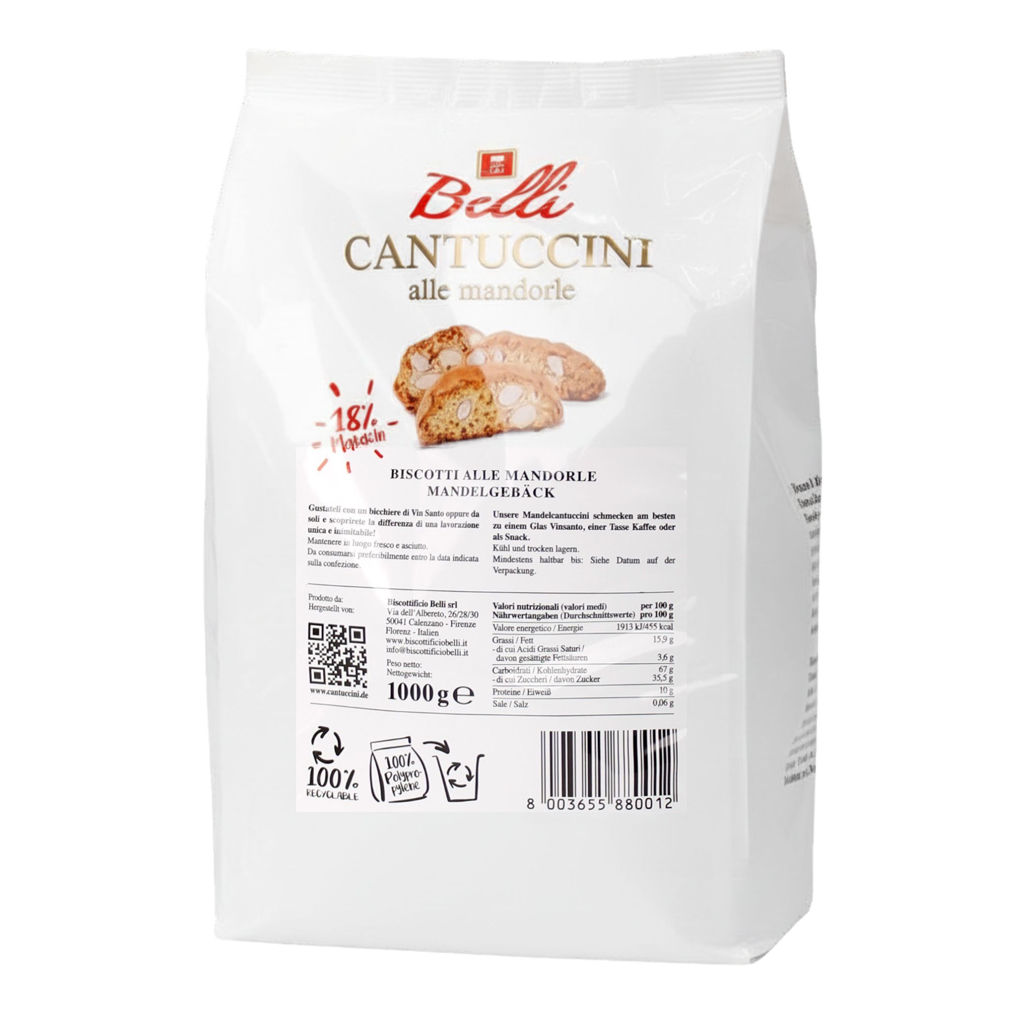 Belli Cantuccini alle mandorle 18% Mandeln 1kg
