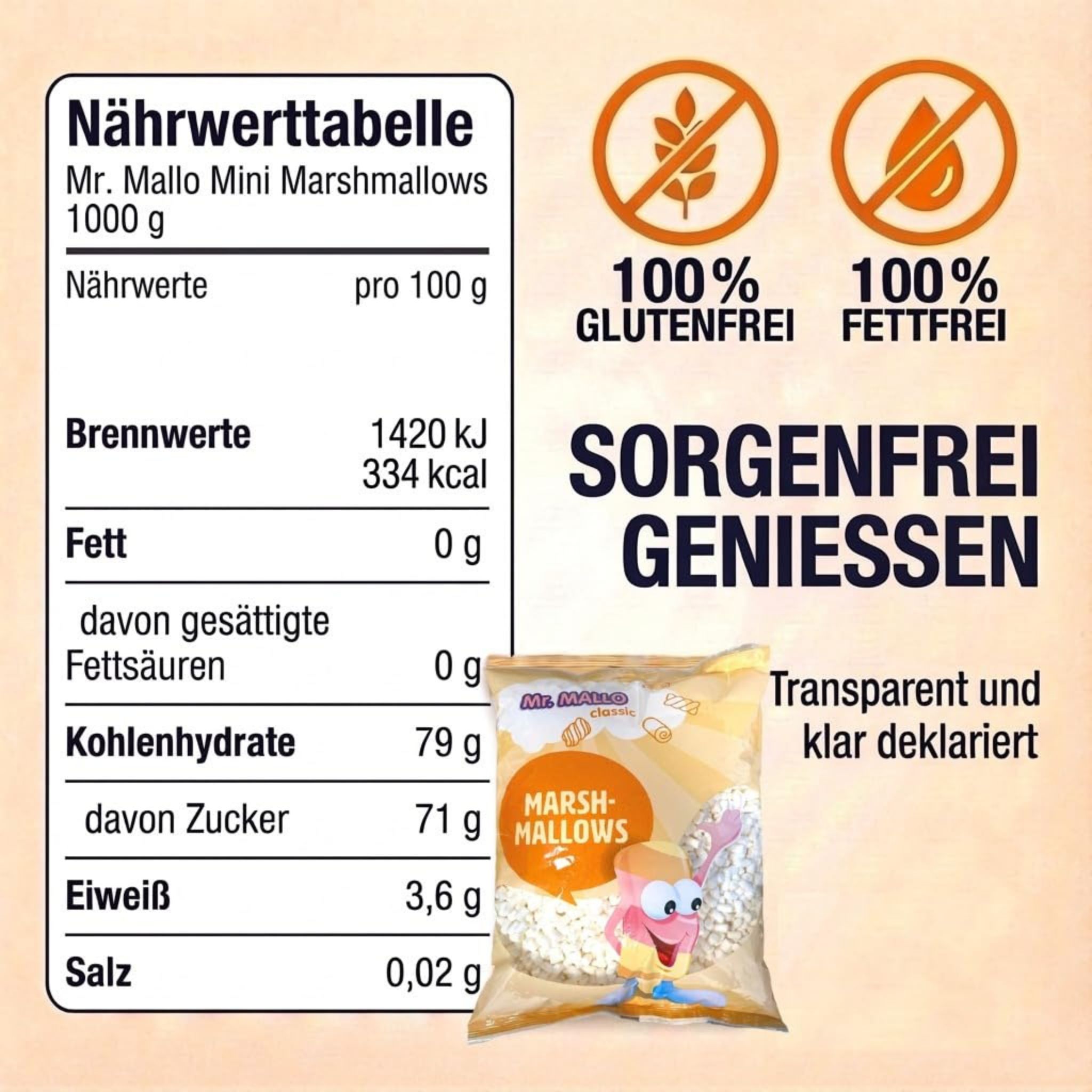 marshmallow-sorgenfrei-geniessen-1.jpg Mr. Mallo Mini Marshmallow weiß 1 Kg