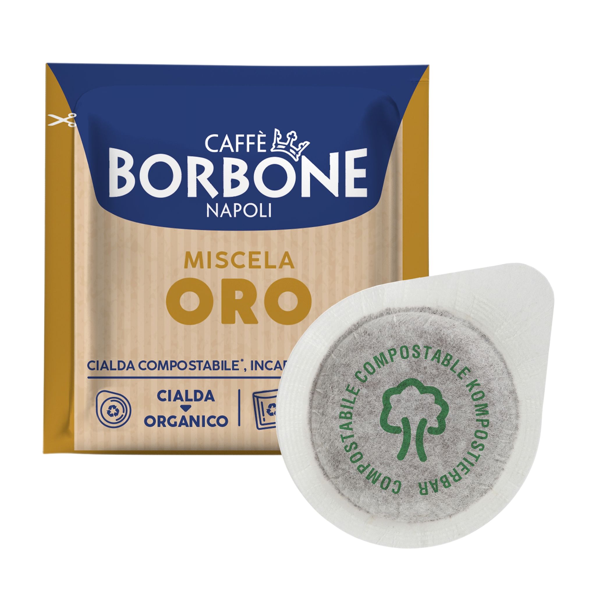 Caffè Borbone Kaffeepads Oro 50 E.S.E. Pads Caffè Borbone 4x50 kompostierbare Kaffee Pads