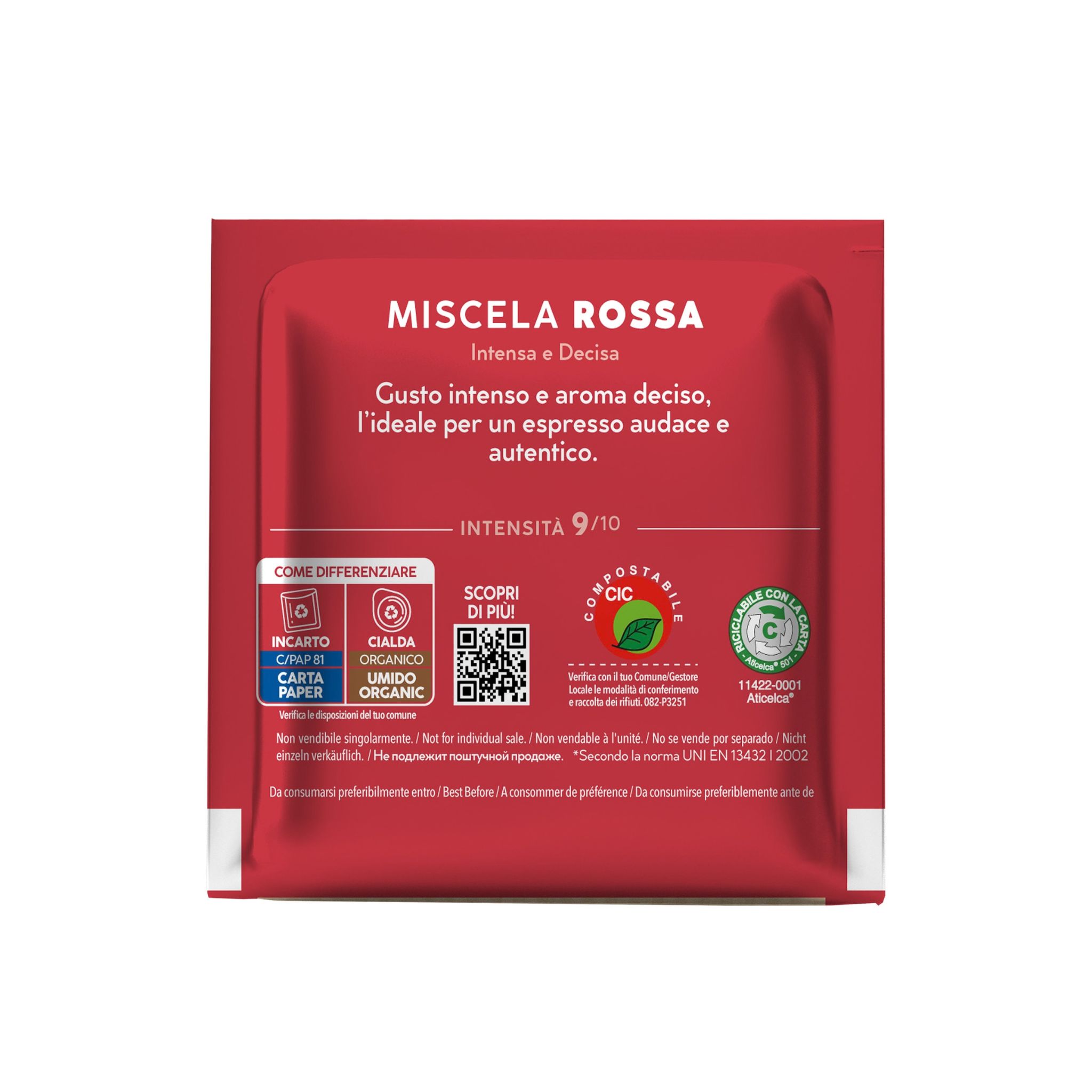 Caffè Borbone Kaffeepads Rossa 50 E.S.E. Pads Caffè Borbone 4x50 kompostierbare Kaffee Pads