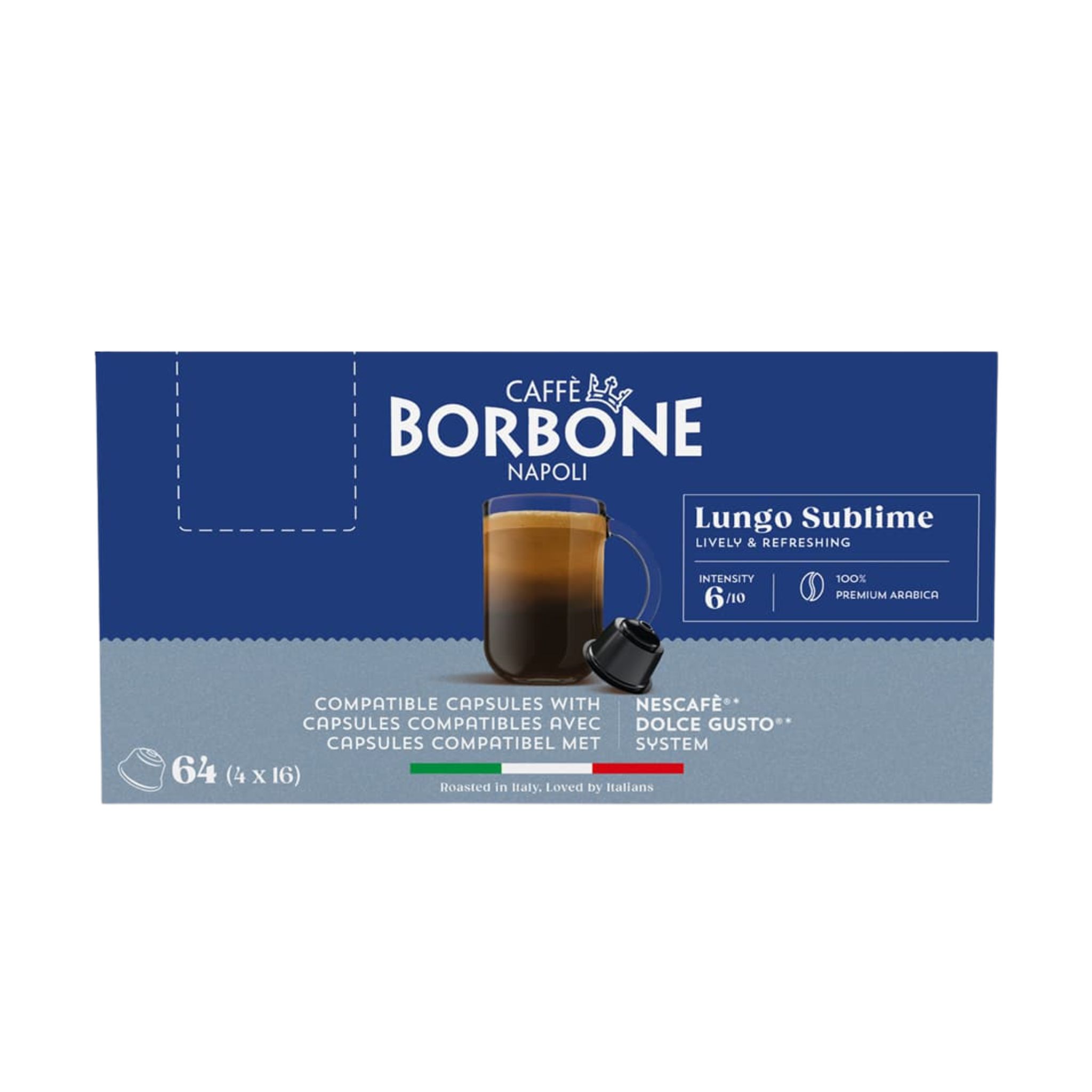 Caffè Borbone 64 Kapseln Lungo Kompatibel mit Nescafè®* Dolce Gusto®*