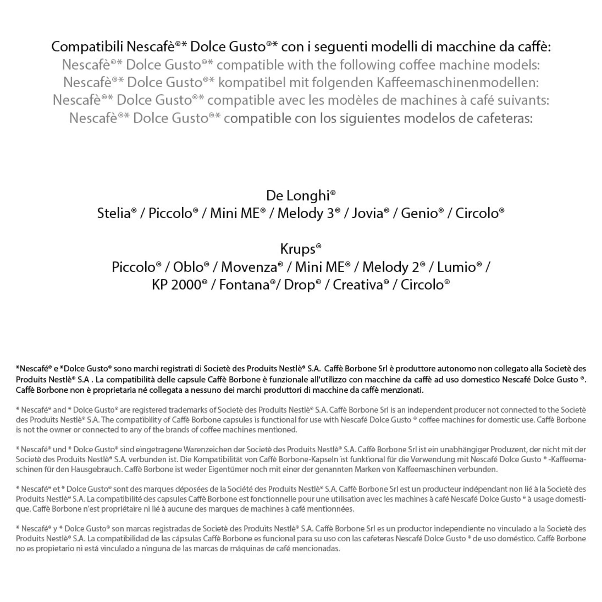 Caffè Borbone 64 Kapseln Crema Classica Kompatibel mit Nescafè®* Dolce Gusto®*