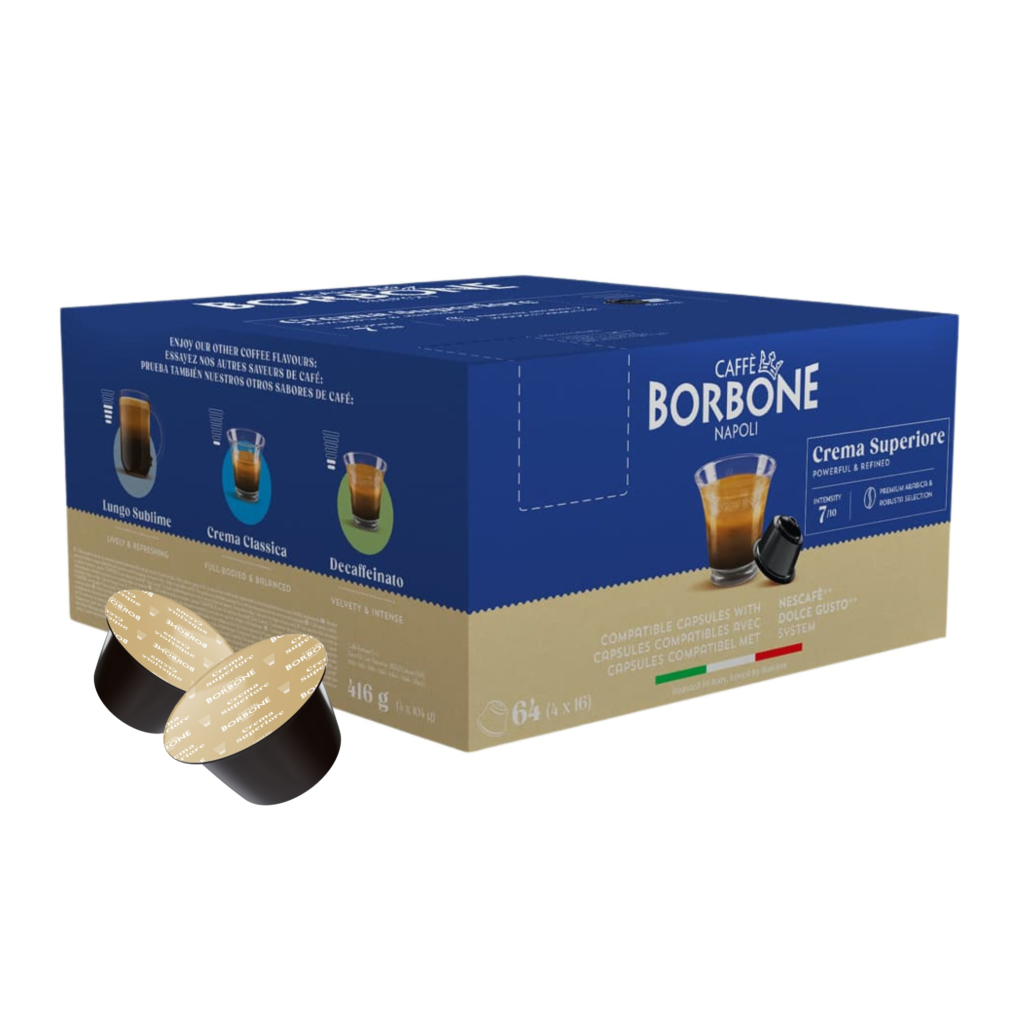 Caffè Borbone 64 Kapseln Crema Superiore Kompatibel mit Nescafè®* Dolce Gusto®*