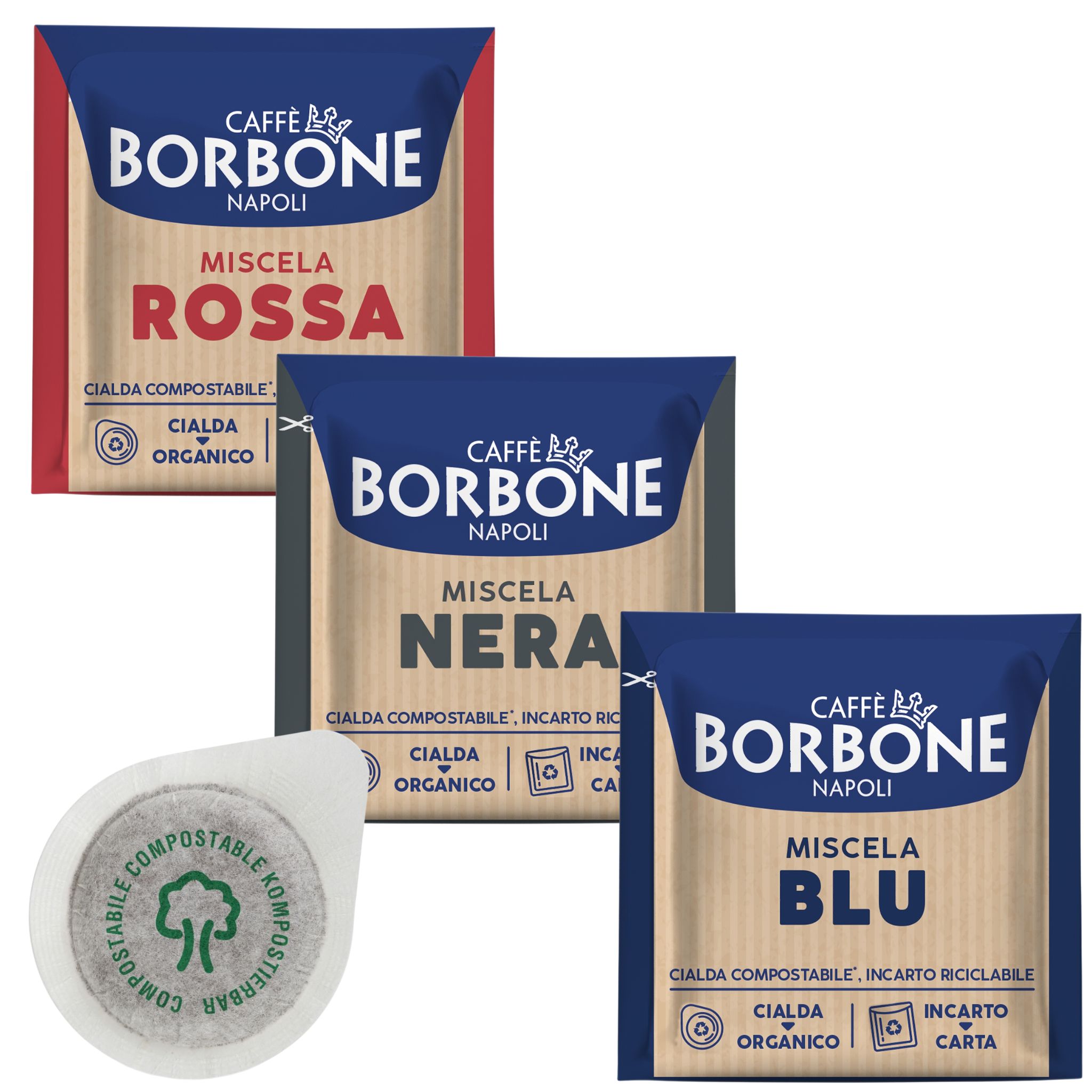 caffe-borbone-3er-set-pads.jpg Caffè Borbone 3x50 kompostierbare Kaffee Pads