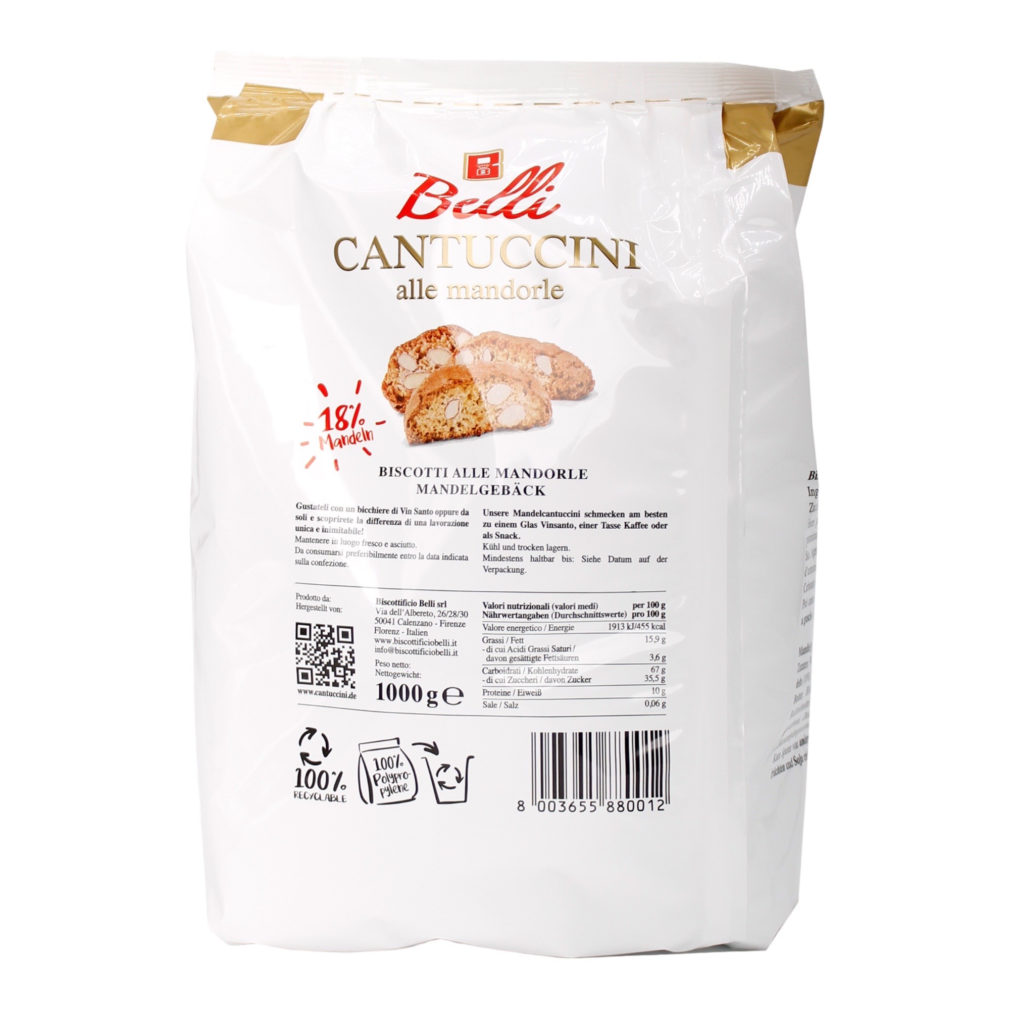 Belli Cantuccini alle mandorle 18% Mandeln 1kg