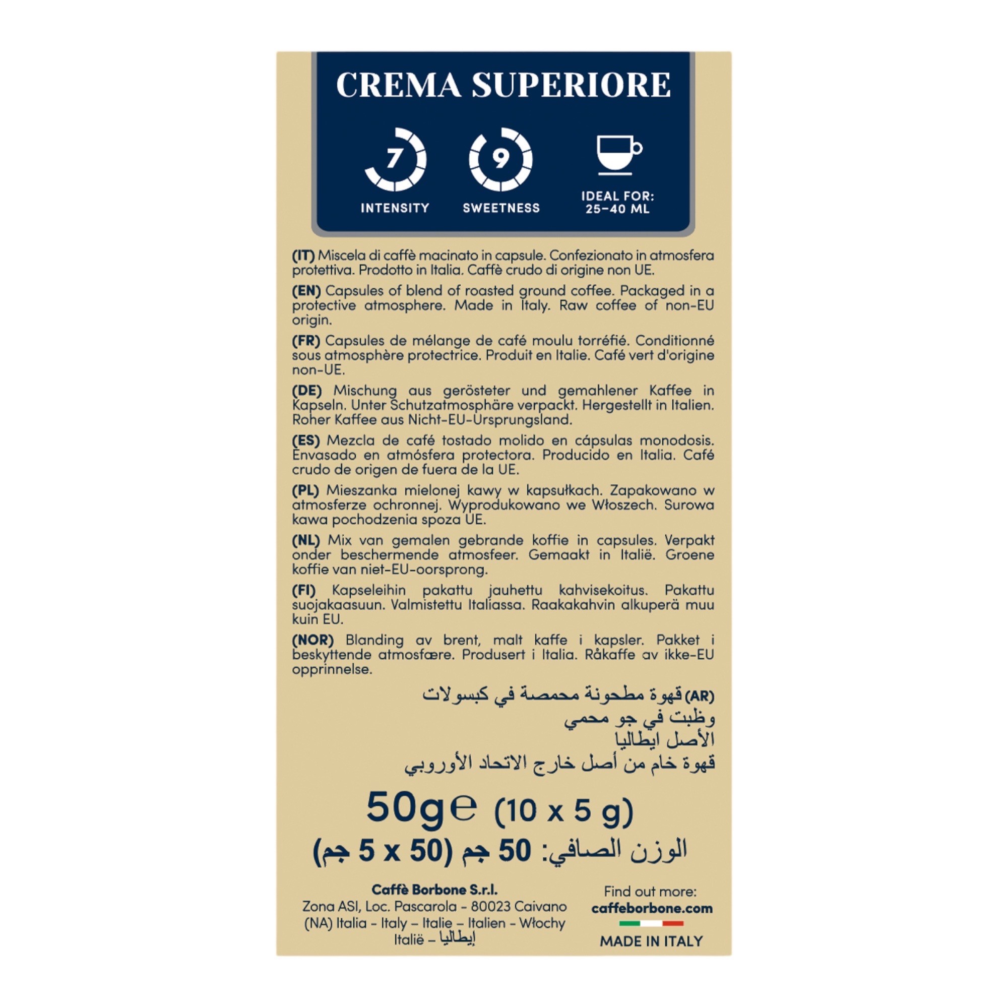 Caffè Borbone Crema Superiore 100 Kapseln Nespresso® kompatibel